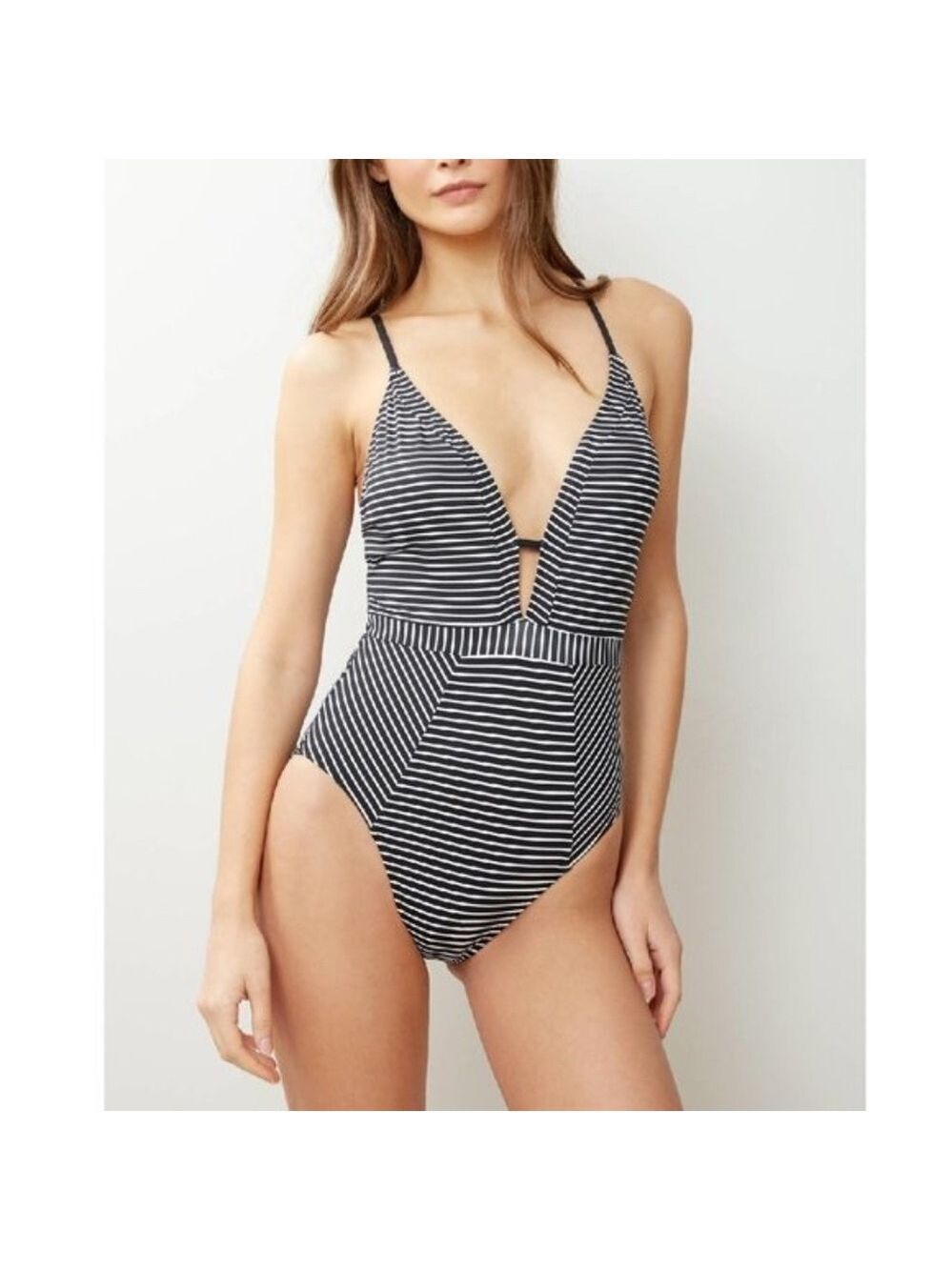 La Blanca's Pin Stripes Plunge One Piece Swimsuit
